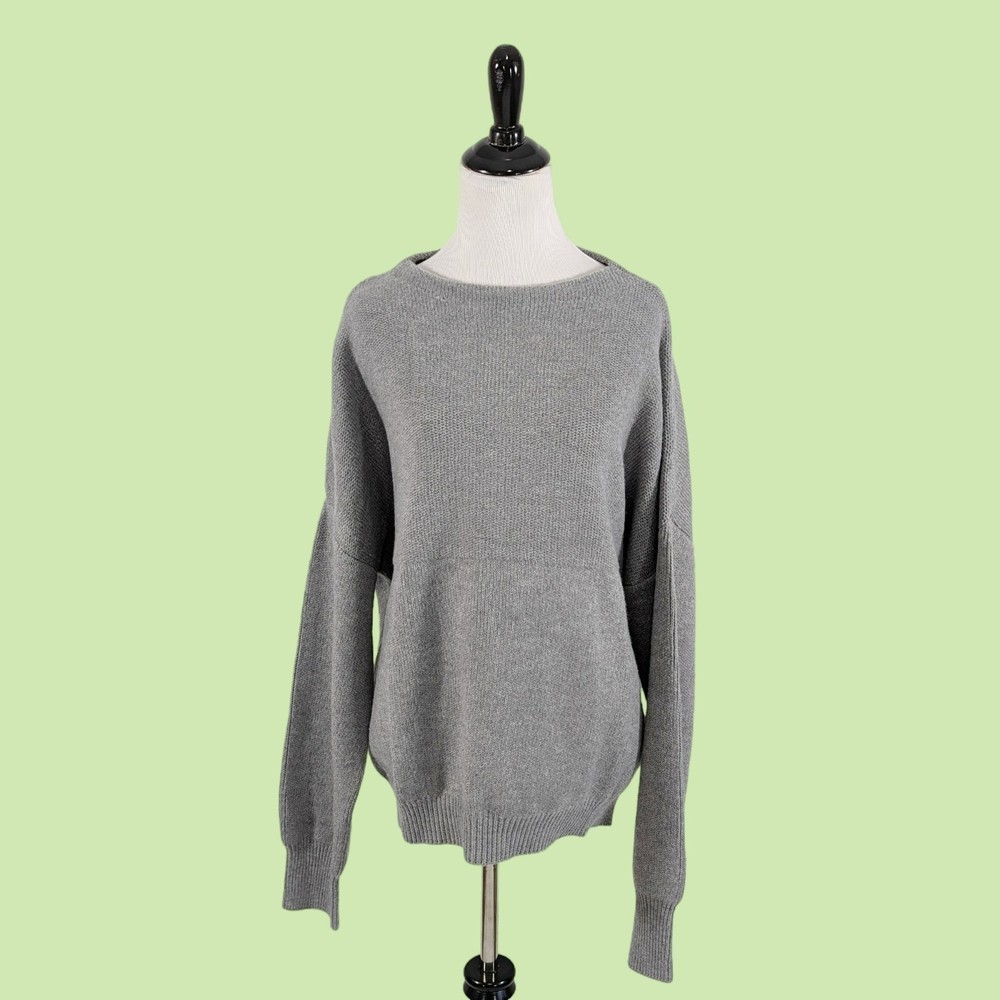 Lulus Pullover XL Sweater Gray Long Sleeve New‎ Women's boat neck